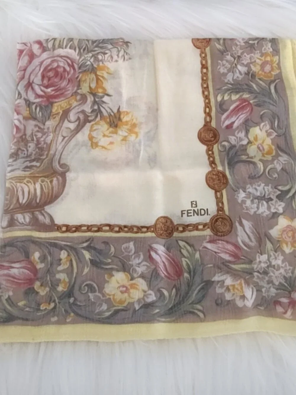 Fendi floral small scarf neckerchief like new